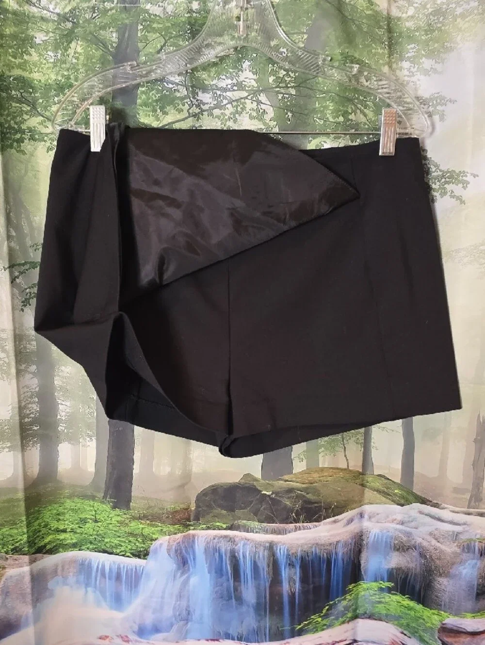 Express Black Asymmetric Mini Skort